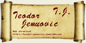 Teodor Jemuović vizit kartica
